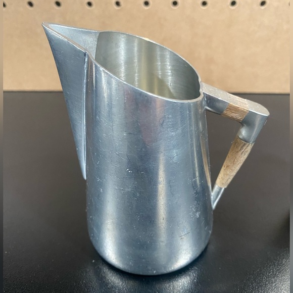 Mid Century Modern Royal Holland KDM Daalderop Pewter & Teak Sugar and Creamer - Picture 2 of 11